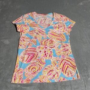 Lilly Pulitzer Top Womens Small Colorful Breakwater Blue Tini Bikini Beach